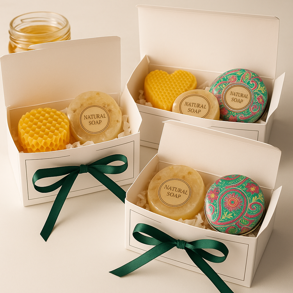 Pack regalo con jabones y velas naturales